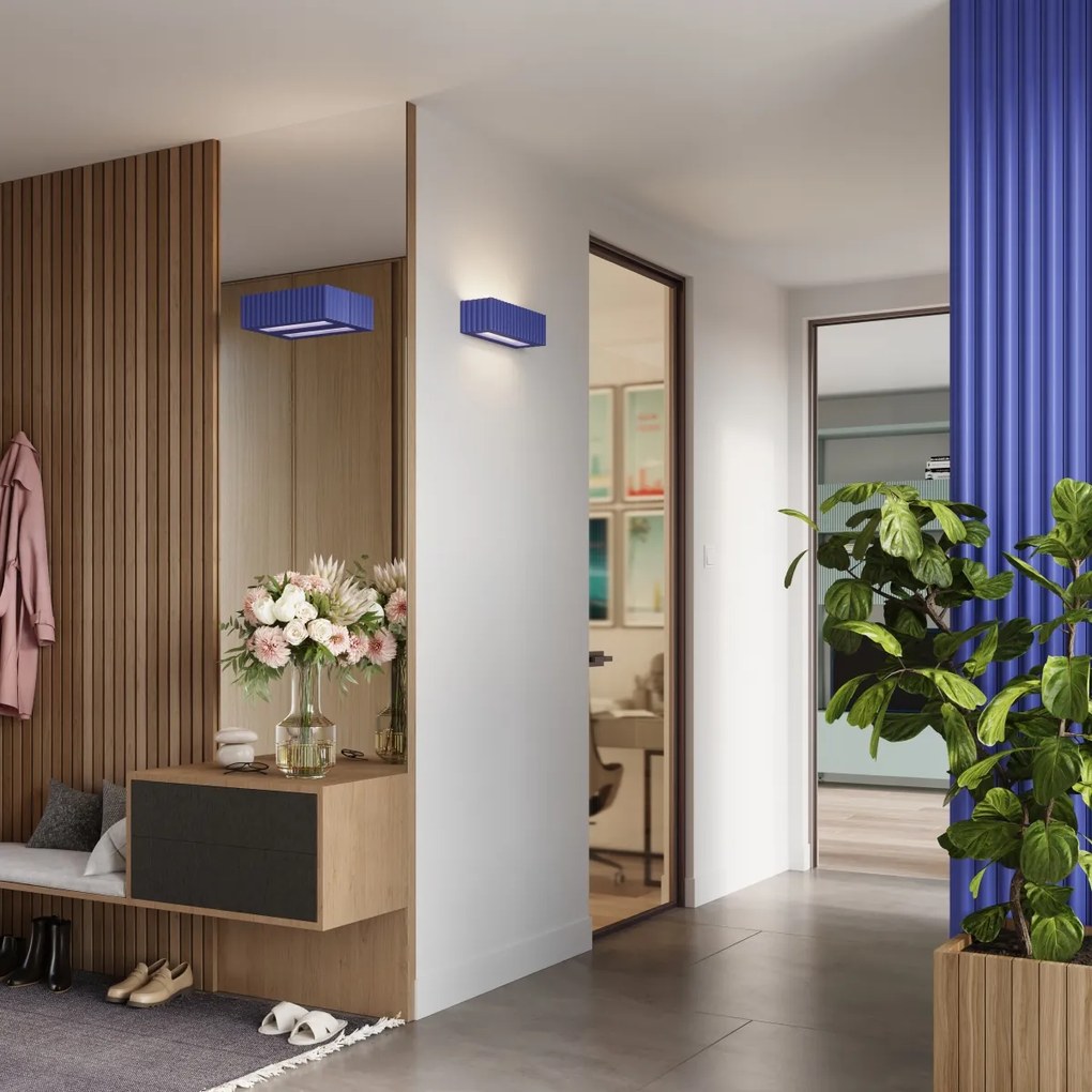 Nástenné svietidlo Rigata, 1x modré keramické tienidlo