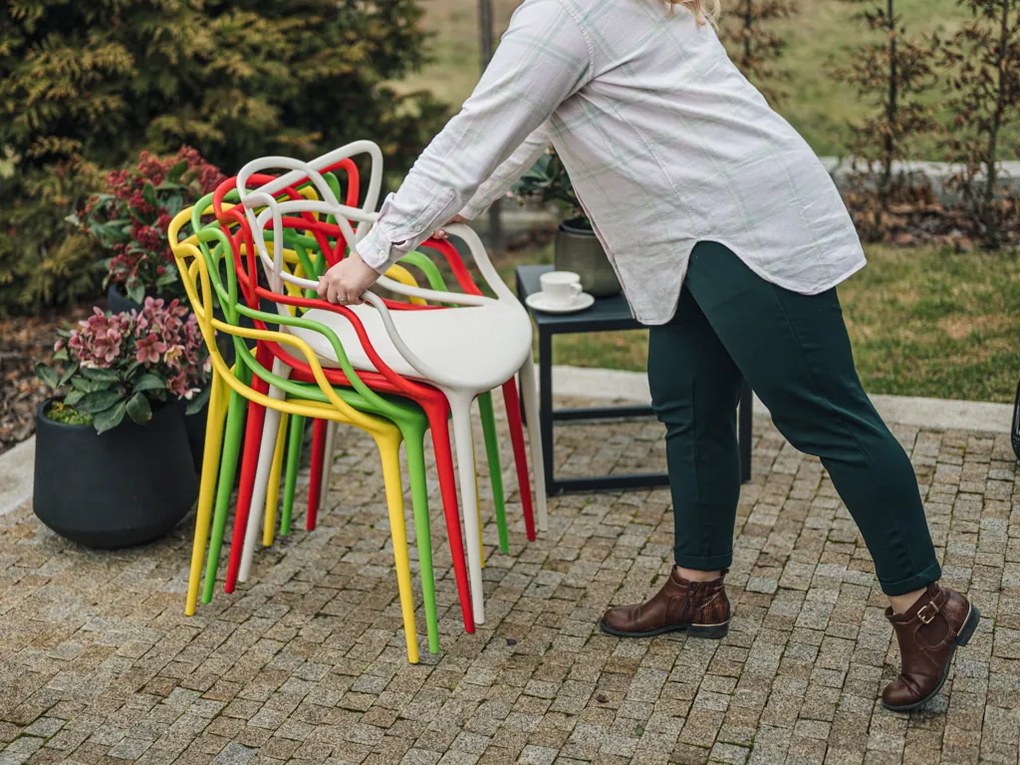 Žltá plastová stolička KATO