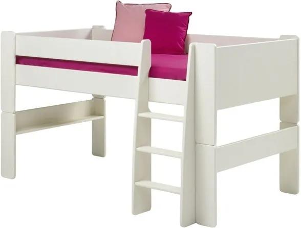 Sconto Zvýšená posteľ so schodíkmi FOR KIDS 613 biela, 90x200 cm