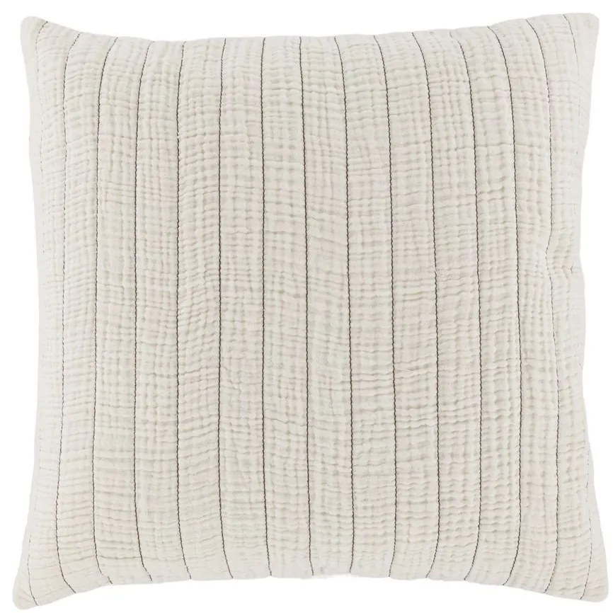 Krémová mušelínová obliečka na vankúš s viazaním Aix - 45*45 cm
