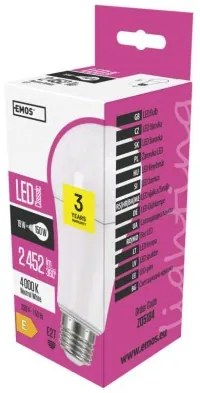 EMOS LED žiarovka CLASSIC E27, A67, 19W, 2452lm, 4000K, denná biela, biela