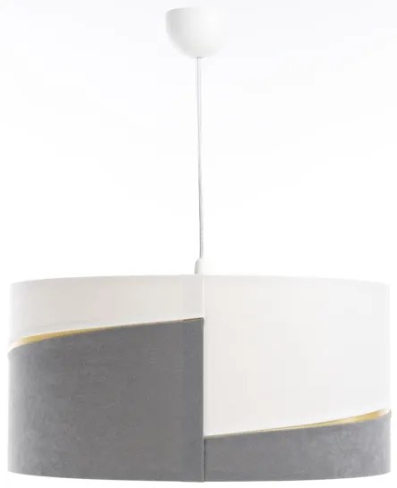 Luster na lanku SWING 1xE27/60W/230V šedá/biela/zlatá