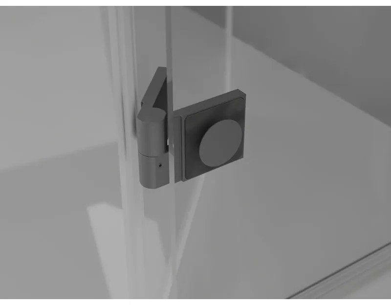 Mexen Lunar L, otočné sprchové dvere pravé 150 cm, 8mm číre sklo, grafitový profil, 834SL-150-050-95-00-P