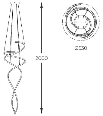 Zuma Line MD3127-2M-3GT - LED Luster na lanku COCO 68W/230V 3000/4000/6000K + DO