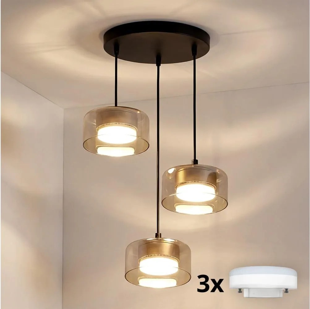 Brilagi - Luster na lanku AURA LUX 3xGX53/30W/230V čierna/zlatá