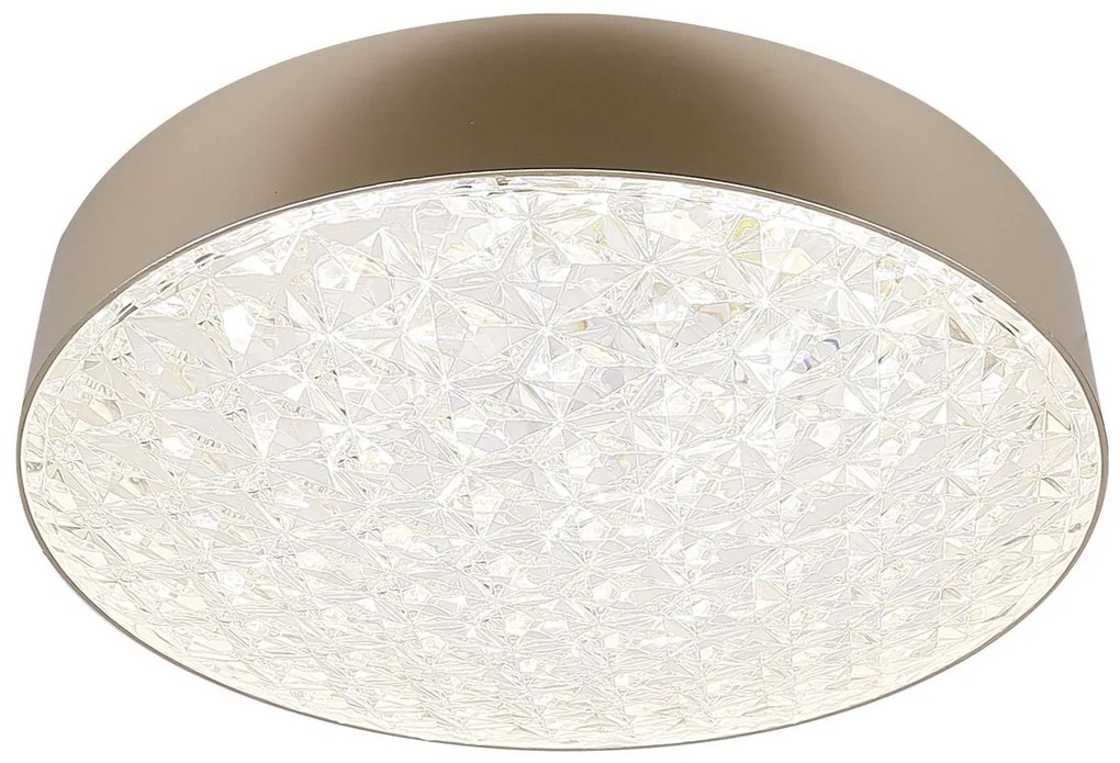 CLX LED stropné osvetlenie SARNO, 24W, teplá biela-studená biela, 38,5 cm, okrúhle, zlaté