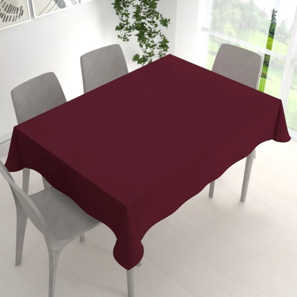 Biante Veľký dekoračný obdĺžnikový obrus BKU-115 Burgundský vínový 240x280 cm
