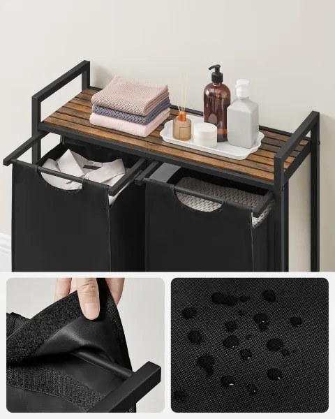 Kôš na bielizeň REX hnedá/čierna