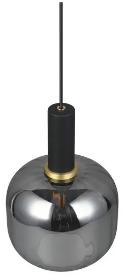 Čierne závesné svietidlo so skleneným tienidlom ø 20 cm Diva – Trio