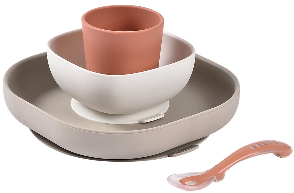 Jedálenská sada silikónová 4-dielna Terracotta