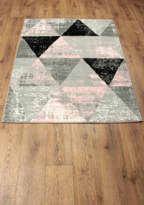 Koberec SLIM 8022 svetloružový / svetlosivý