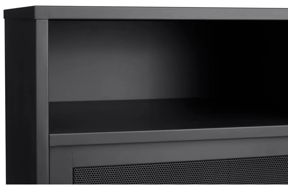 Čierna kovová skrinka s posuvnými dverami 90x140x40 cm Veep – Unique Furniture