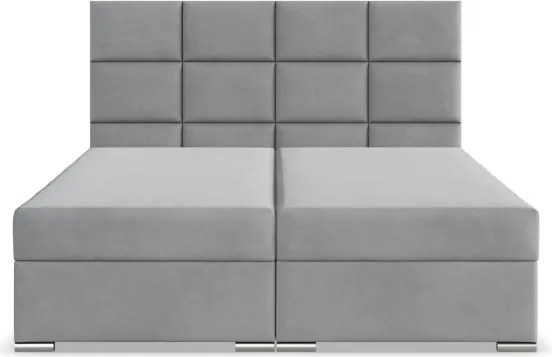 Manželská posteľ CALVI Velvet 140×200 cm svetlosivá