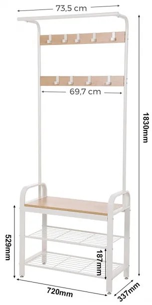 Vešiakový stojan s botníkom HSR40W