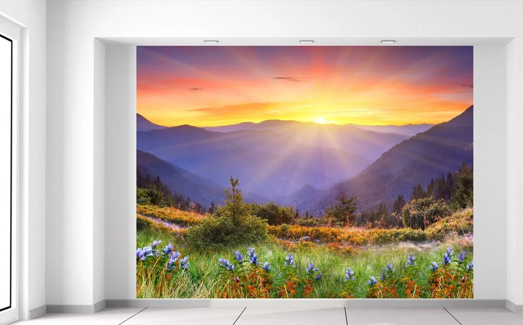 Gario Fototapeta Lúka v horách Materiál: Samolepiaca, Rozmery: 536 x 240 cm