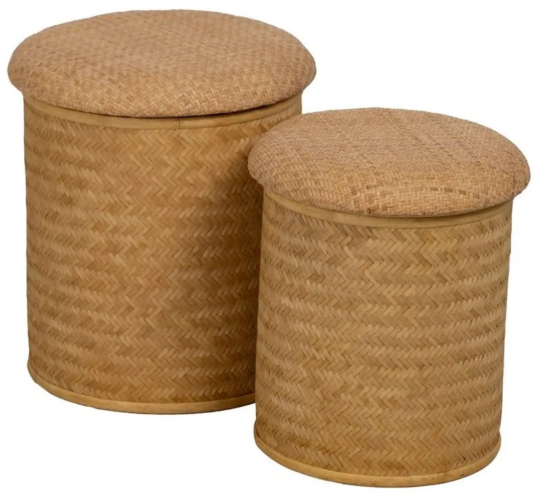 Pletený taburet v prírodnej farbe Rattan – Ixia