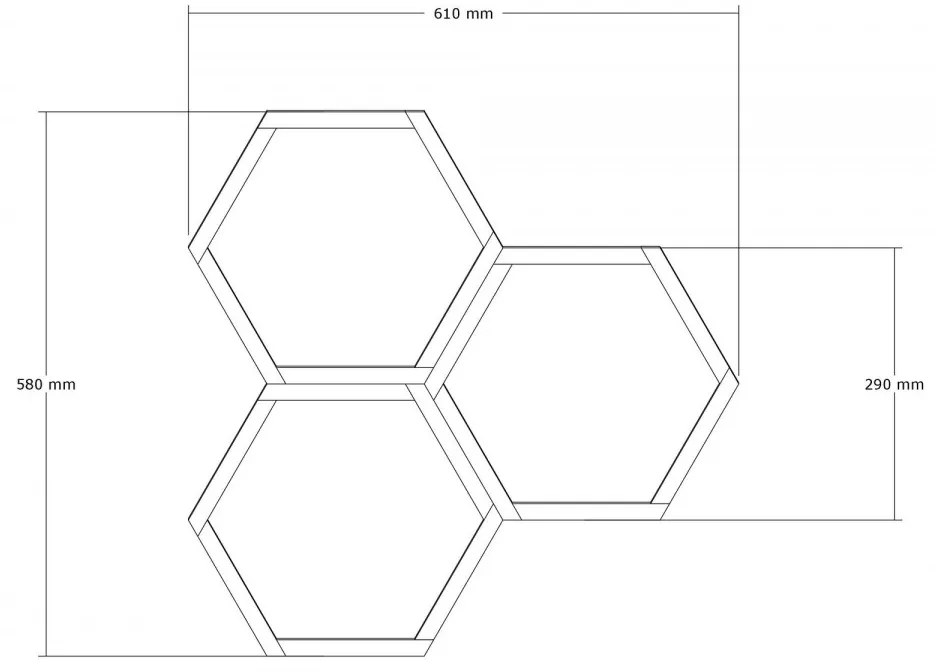 Nástenná polica Hex I orech