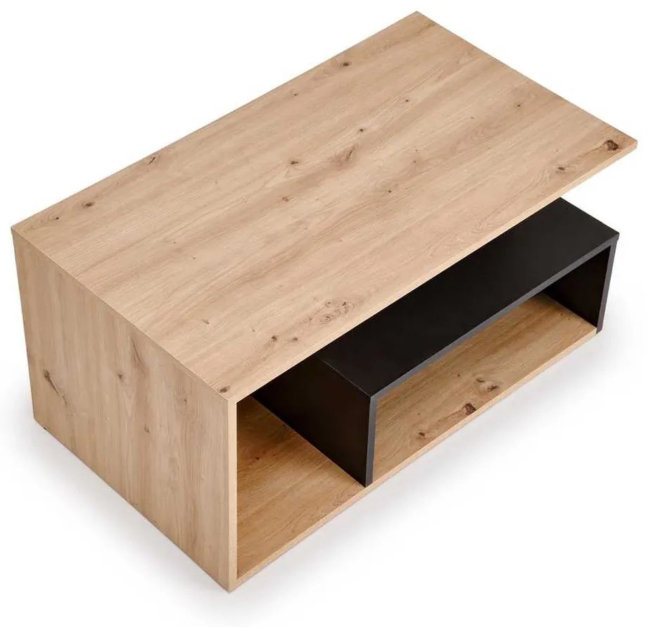 Konferenčný stolík Bardia, dub artisan / čierna