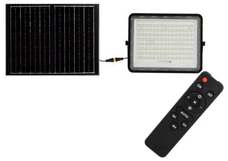 LED Vonkajší solárny reflektor LED/20W/3,2V 6400K čierna + DO