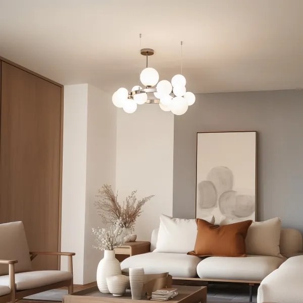 Brilagi - LED luster na lanku MILLA 15xG9/3W/230V čierny chróm/biela