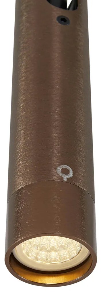 Moderný koľajnicový systém s 6 reflektormi a 4 závesnými svetlami tmavá bronz 1-fázový - Slimline Uzzy Keno