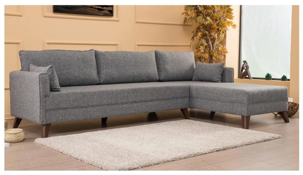 Rohová sedacia súprava do L KORFU sivá pravá