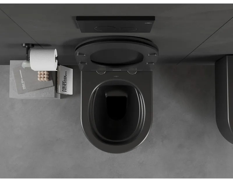 Mexen Sofia Rimless závesná wc misa, čierna matná, 3354XX85