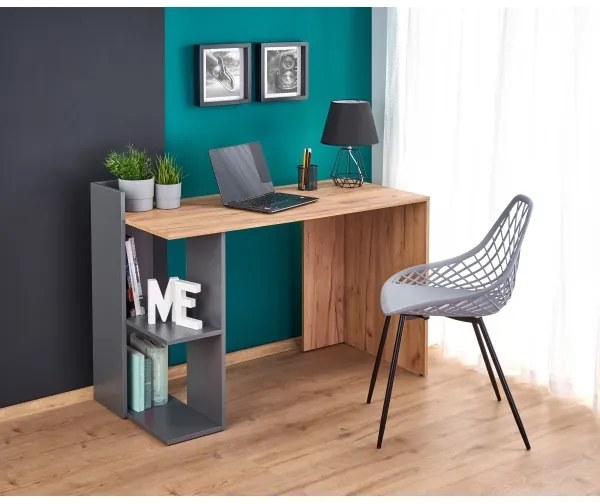 Písací stôl COZYRA dub wotan/antracit