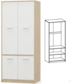 Šatníková skriňa 4D OLINO