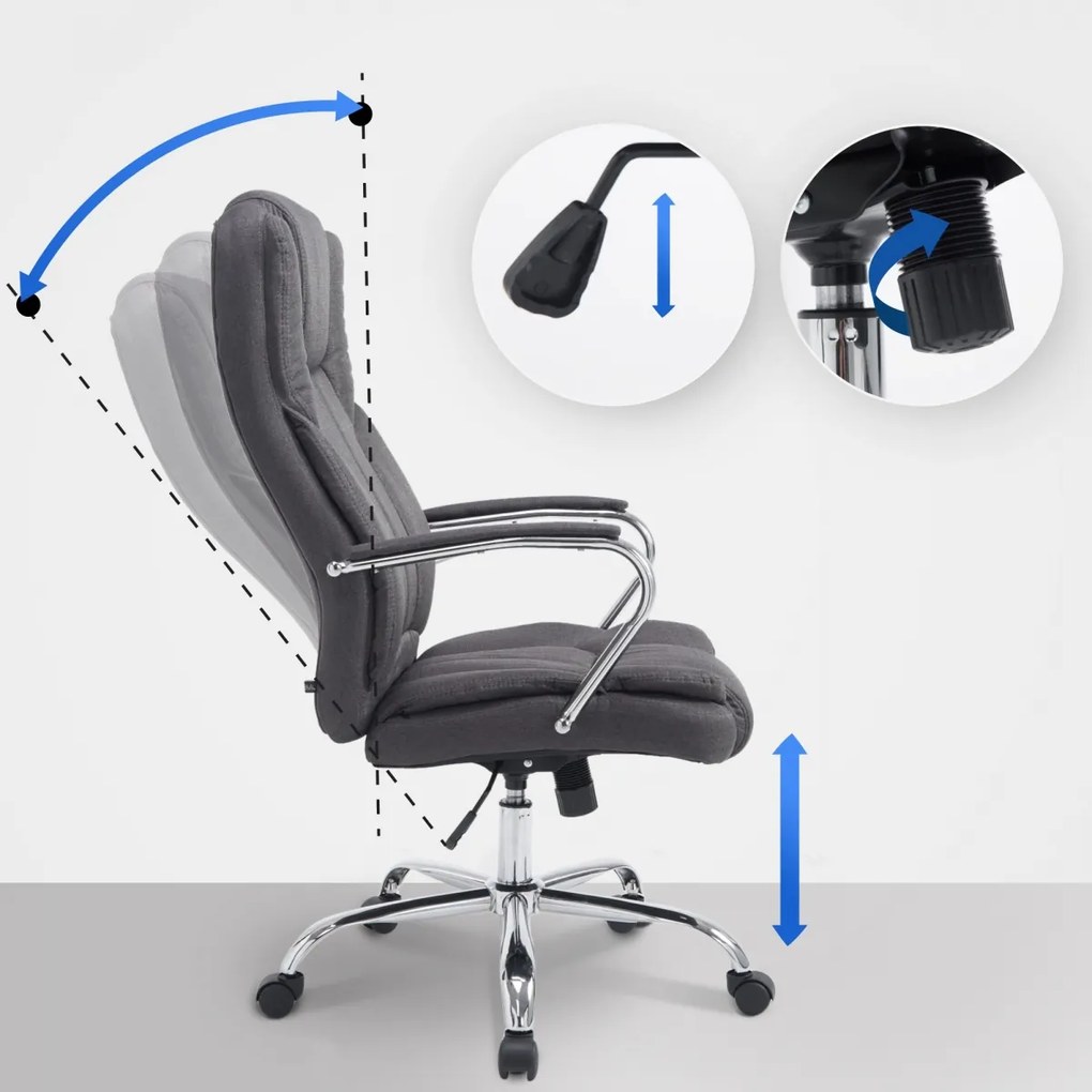 Design-Shop Kancelárska XXL stolička Xanthy látka - Tmavo sivá