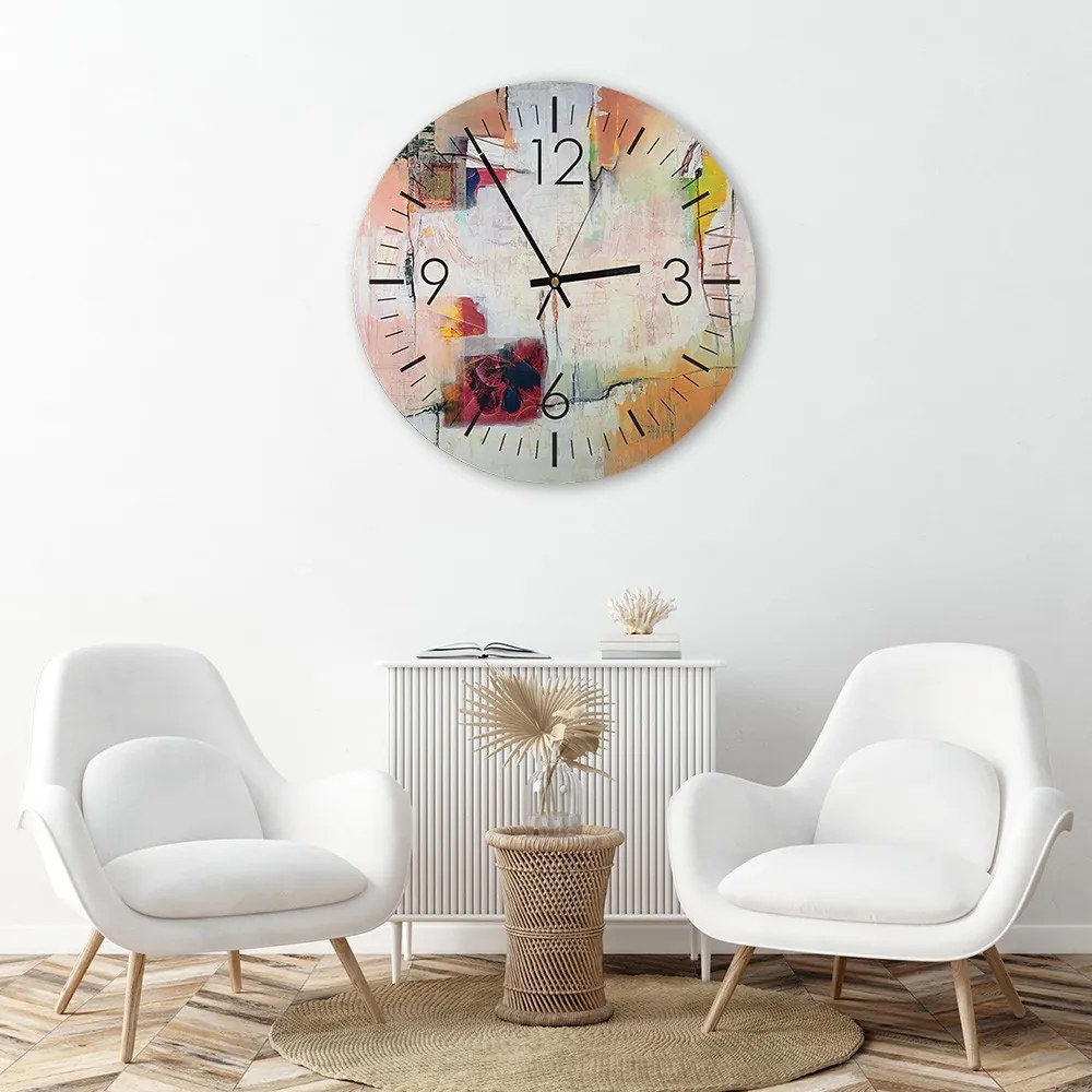 Gario Hodiny na stenu Akvarelová abstrakcia Rozmery: 80 x 80 cm