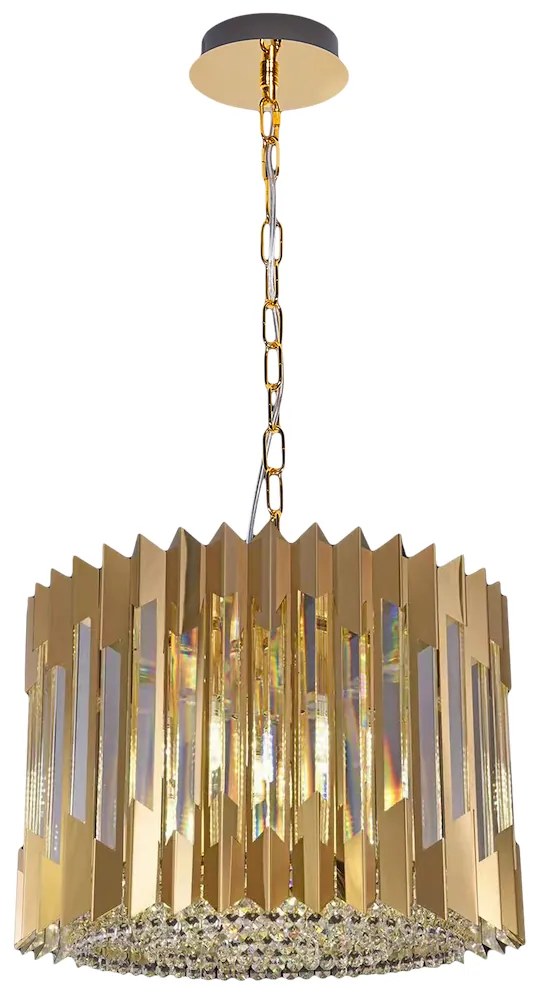 EUlight Luster Ritz, 1x krištáľové/zlaté kovové tienidlo, (fi 42cm), g