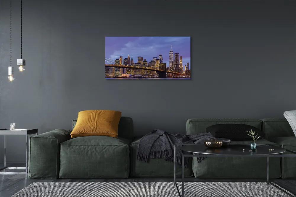 Obraz na plátne Sunset bridge river 120x60 cm
