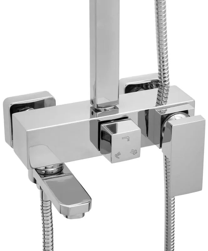 Sprchová súprava KABE s výtokom do vane - chrómová - hlavica 25x25 cm