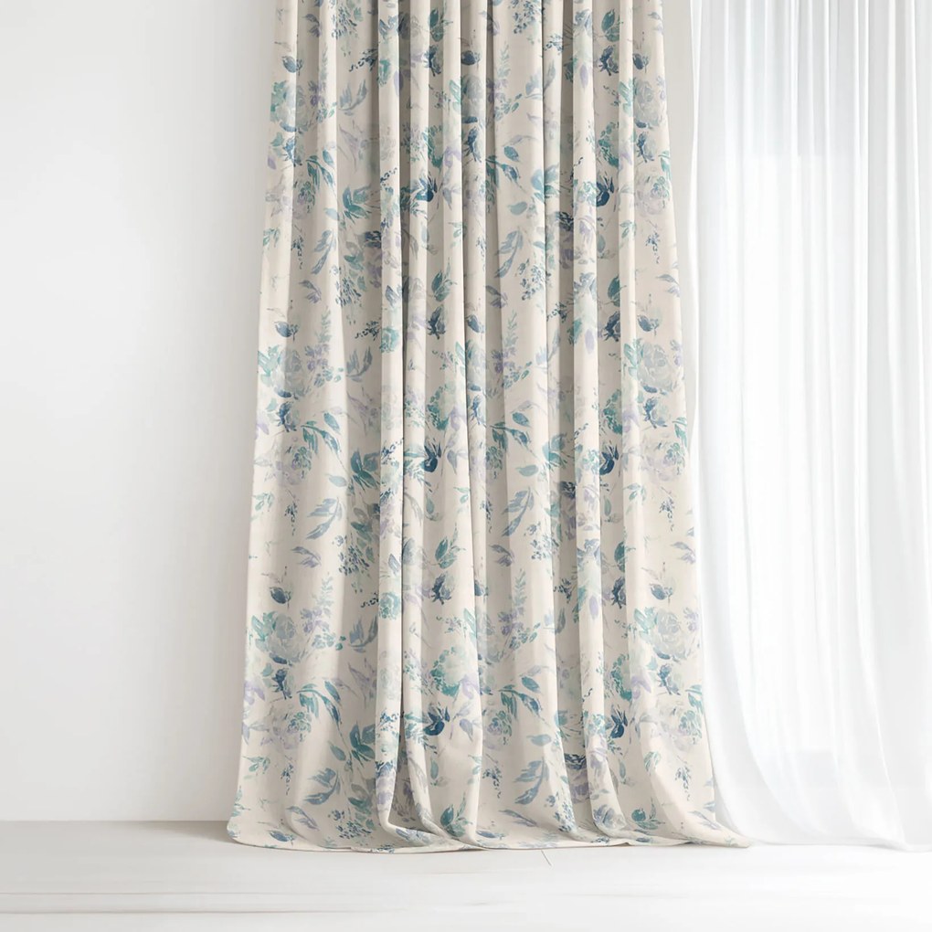 Goldea dekoračný záves valencia - otlačky rastlín 200x135 cm