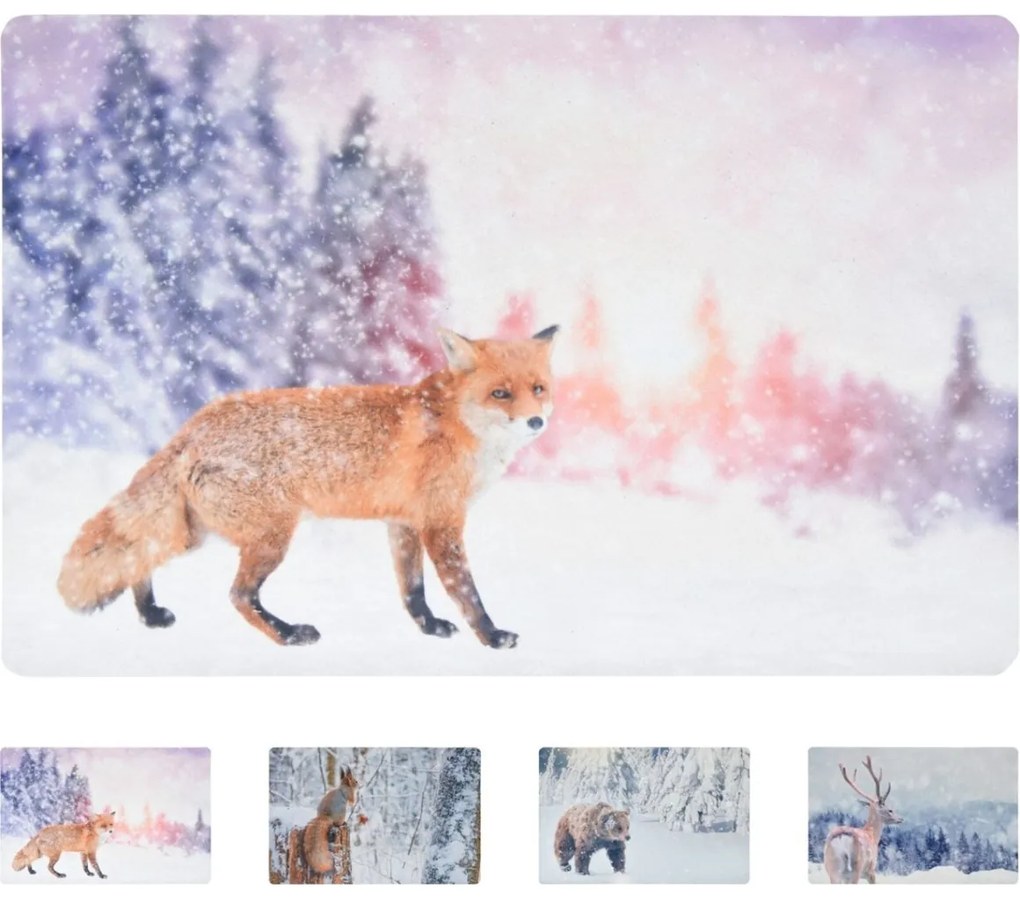 Vianočná rohožka WILD IN WHITE 38x58 cm - viac variantov Varianta: Líška