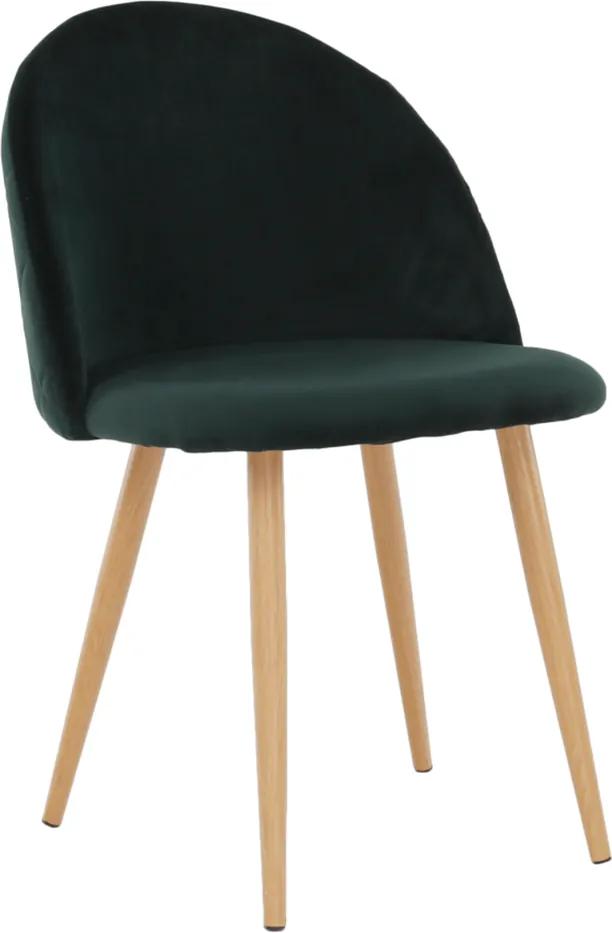 Jedálenská stolička, smaragdová Velvet látka, FLUFFY