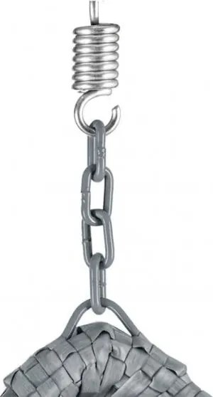 Sivé závesné kreslo KOKON bez stojanu, svetlý vankúš