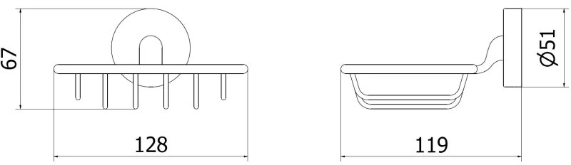 Mexen Remo, drôtená mydelnička, brúsená oceľ, 7050751-97