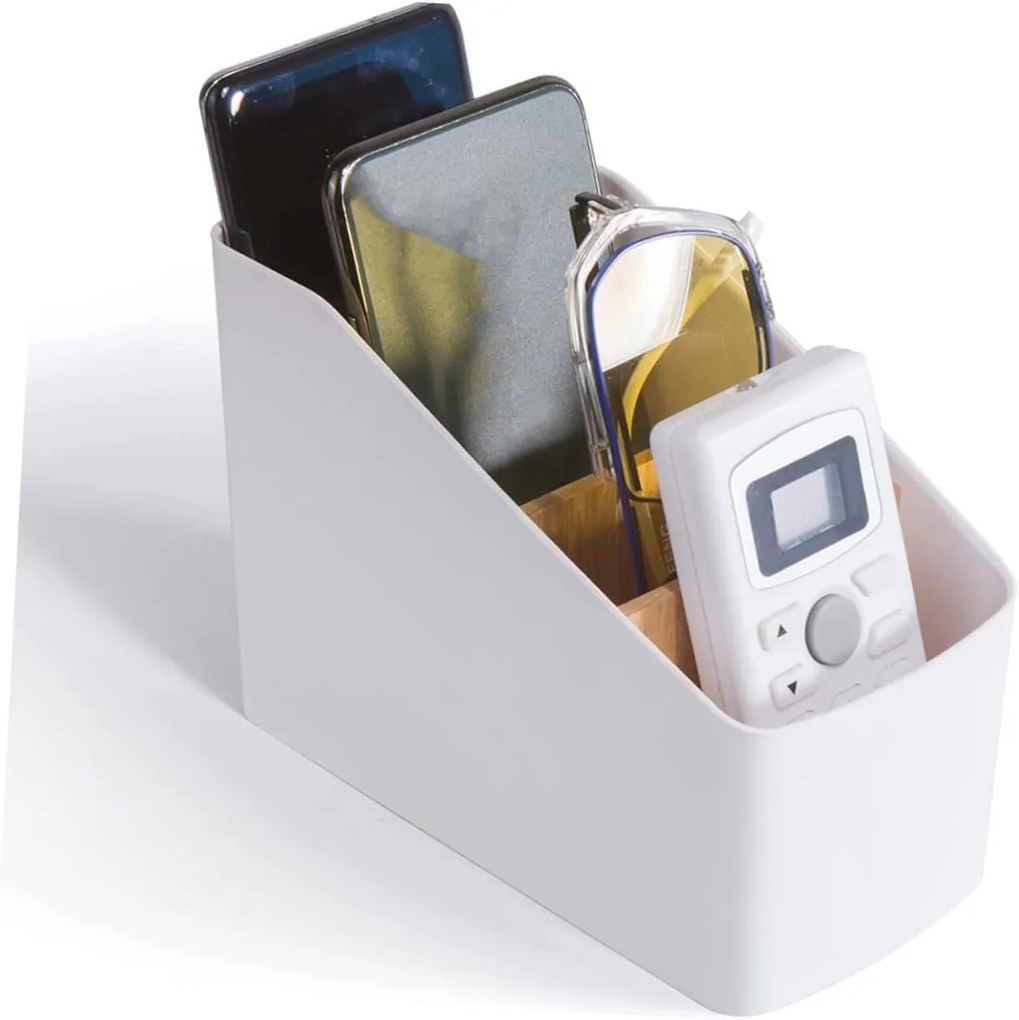 ALTOM Organizér s bambusovými priehradkami, biely OWELEK, S - 10x17x13