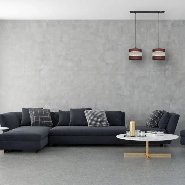 Luster na lanku HELEN 2xE27/15W/230V hnedá/čierna/zlatá