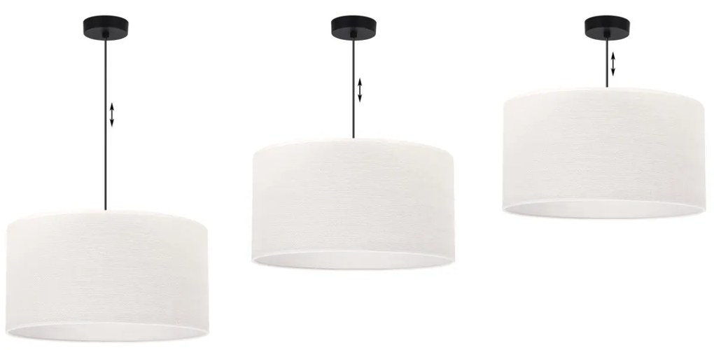 Závesné svietidlo Juta, 1x biele jutové tienidlo, (fi 45cm), b