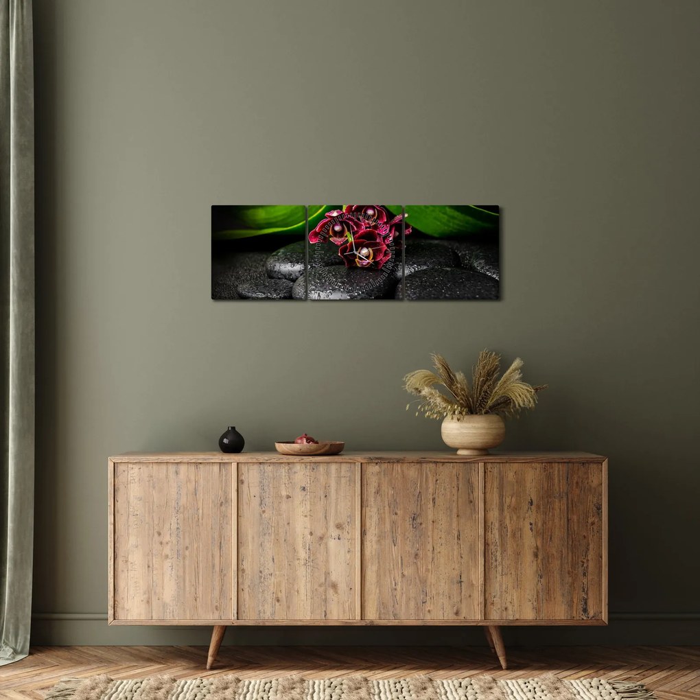 Obraz - Lávové kamene (s hodinami) (90x30 cm)
