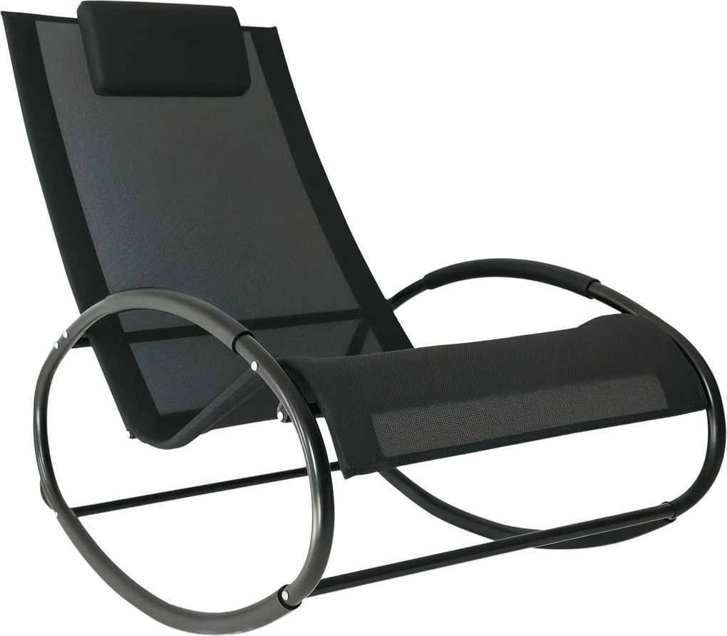 Outsunny Zero Gravity Záhradné Kolísacie Rano, Ergonomické Kolísacie Rano s Vankúšom a Priedušnou Tkaninou na Vnútorné a Vonkajšie Použitie, Sivá, 105