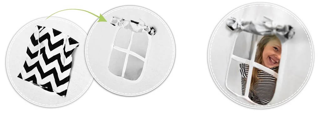 Detské típí s girlandou a svetielkami Nukido 740025 - panda