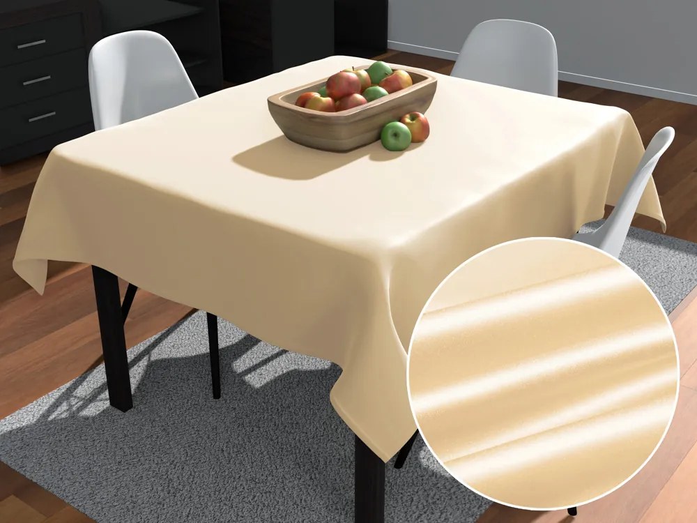 Biante Saténový štvorcový obrus polyesterový Satén LUX-057 Béžový 60x60 cm