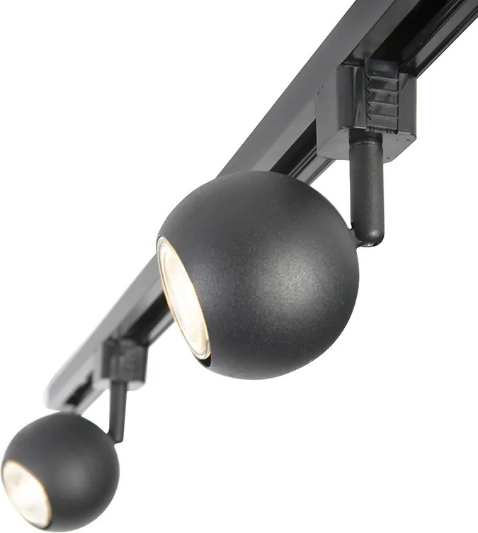 Moderný 1-fázový koľajnicový systém čierny 3-svetlo - Gissi