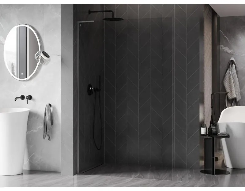 Mexen, Mexen Kioto-X L sprchová stena 100 x 200 cm, priehľadná 10 mm, pištoľovo sivá kartáčovaná - 800-100-107-66-00-X