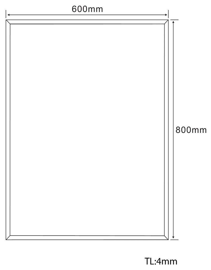 Aqualine Aqualine, Zrkadlo 60x80cm, s fazetou, bez uchytenia, 22496