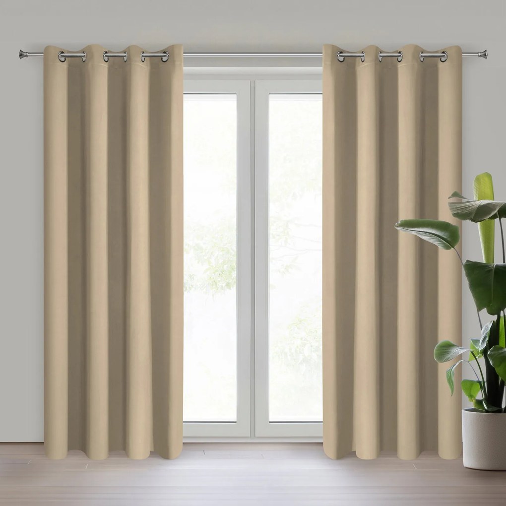 ZÁVES NA KÚŽKOCH NERISA 140X250 CM BÉŽOVÁ